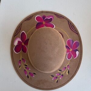 Floral Tan Hat